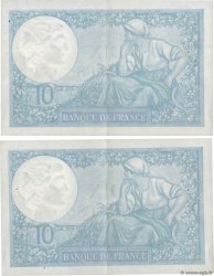 10 Francs MINERVE modifié Consécutifs FRANCE  1941 F.07.30 SUP