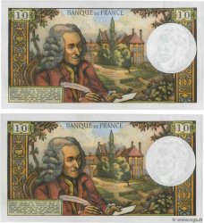 10 Francs VOLTAIRE Consécutifs FRANCIA  1971 F.62.48 AU+