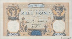 1000 Francs CÉRÈS ET MERCURE type modifié FRANKREICH  1939 F.38.35 SS