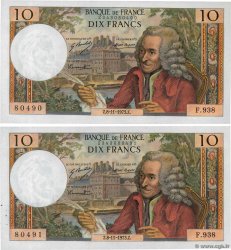 10 Francs VOLTAIRE Consécutifs FRANKREICH  1973 F.62.64