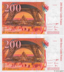 200 Francs EIFFEL Consécutifs FRANCE  1999 F.75.05 pr.SUP