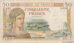 50 Francs CÉRÈS FRANKREICH  1936 F.17.31