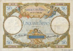 50 Francs LUC OLIVIER MERSON type modifié FRANCIA  1931 F.16.02 q.MB