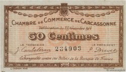 50 Centimes FRANCE regionalism and miscellaneous Carcassonne 1914 JP.038.01 XF
