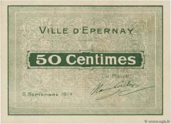 50 Centimes FRANCE regionalism and various Epernay 1914 JP.51-15 UNC-