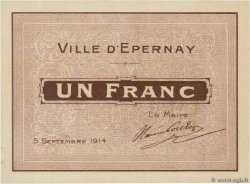 1 Franc FRANCE Regionalismus und verschiedenen Epernay 1914 JP.51-16 fST