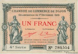 1 Franc FRANCE regionalism and miscellaneous Dijon 1919 JP.053.20