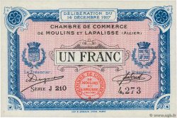 1 Franc FRANCE regionalismo y varios Moulins et Lapalisse 1917 JP.086.13 FDC