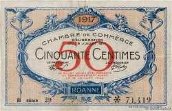 50 Centimes FRANCE regionalism and miscellaneous Roanne 1917 JP.106.16 VF