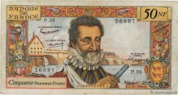 50 Nouveaux Francs HENRI IV FRANCE  1959 F.58.04 B+