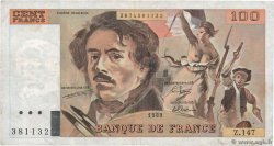 100 Francs DELACROIX modifié FRANCE  1989 F.69.13c TB