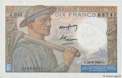 10 Francs MINEUR FRANCE  1949 F.08.22 XF