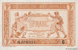 1 Franc TRÉSORERIE AUX ARMÉES 1917 FRANCIA  1917 VF.03.07 SC