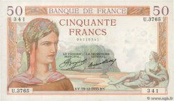 50 Francs CÉRÈS FRANCE  1935 F.17.21 TTB