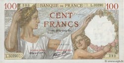100 Francs SULLY FRANCE  1942 F.26.70 VF+