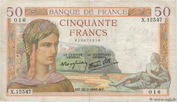 50 Francs CÉRÈS modifié FRANCE  1940 F.18.39 TB