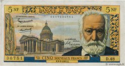 5 Nouveaux Francs VICTOR HUGO FRANCE  1961 F.56.06