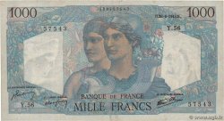 1000 Francs MINERVE ET HERCULE FRANCE  1945 F.41.05 pr.TTB