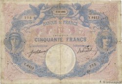 50 Francs BLEU ET ROSE FRANCE  1915 F.14.28 B+