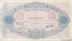 500 Francs BLEU ET ROSE modifié FRANCE  1939 F.31.45 TTB