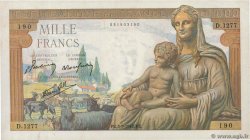 1000 Francs DÉESSE DÉMÉTER FRANCE  1942 F.40.06 TTB