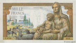 1000 Francs DÉESSE DÉMÉTER FRANCE  1943 F.40.28 TTB+