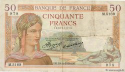 50 Francs CÉRÈS FRANCIA  1936 F.17.31 MB