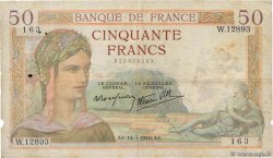 50 Francs CÉRÈS modifié FRANCE  1940 F.18.41 B