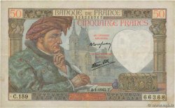 50 Francs JACQUES CŒUR FRANCIA  1942 F.19.18 BC