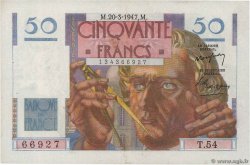 50 Francs LE VERRIER FRANKREICH  1947 F.20.07 fVZ