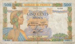 500 Francs LA PAIX FRANKREICH  1940 F.32.04