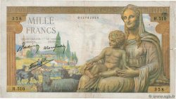 1000 Francs DÉESSE DÉMÉTER FRANCE  1942 F.40.02 pr.TB