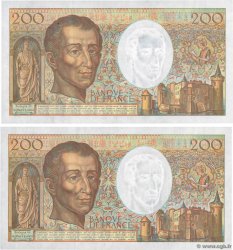 200 Francs MONTESQUIEU Consécutifs FRANCE  1990 F.70.10b pr.SPL