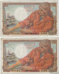 20 Francs PÊCHEUR Lot FRANCE  1947 F.13.11 TB