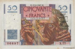50 Francs LE VERRIER FRANCIA  1947 F.20.08 q.BB