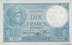 10 Francs MINERVE modifié FRANCE  1939 F.07.10 TTB