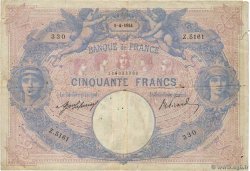 50 Francs BLEU ET ROSE FRANCE  1914 F.14.27 B+