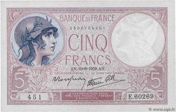 5 Francs FEMME CASQUÉE modifié FRANKREICH  1939 F.04.05