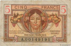 5 Francs TRÉSOR FRANÇAIS FRANCIA  1947 VF.29.01 BC