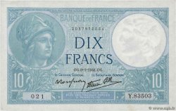 10 Francs MINERVE modifié FRANKREICH  1941 F.07.27 fVZ
