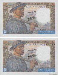 10 Francs MINEUR Consécutifs FRANCIA  1943 F.08.09 q.FDC