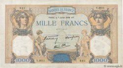 1000 Francs CÉRÈS ET MERCURE type modifié FRANCE  1938 F.38.22 F+