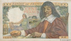 100 Francs DESCARTES FRANCIA  1942 F.27.01
