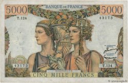 5000 Francs TERRE ET MER FRANCIA  1953 F.48.08 BC