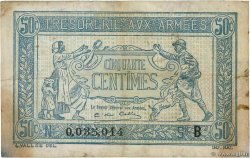 50 Centimes TRÉSORERIE AUX ARMÉES 1917 FRANCIA  1917 VF.01.02 BC