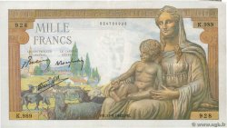 1000 Francs DÉESSE DÉMÉTER FRANKREICH  1942 F.40.04 fVZ