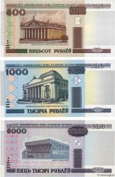 500, 1000 et 5000 Rublei Lot BIÉLORUSSIE  2000 P.27a au P.29a NEUF