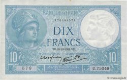 10 Francs MINERVE modifié FRANKREICH  1939 F.07.12 SS