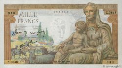 1000 Francs DÉESSE DÉMÉTER FRANCIA  1943 F.40.17 AU+