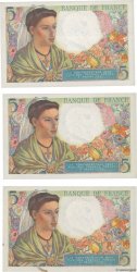 5 Francs BERGER Consécutifs FRANKREICH  1943 F.05.04 fST+